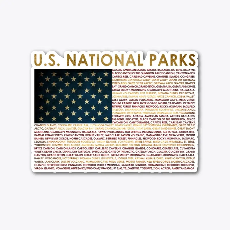 Vintage US Parks US Flag National Parks