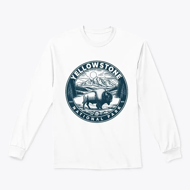 Retro Yellowstone National Park Bison