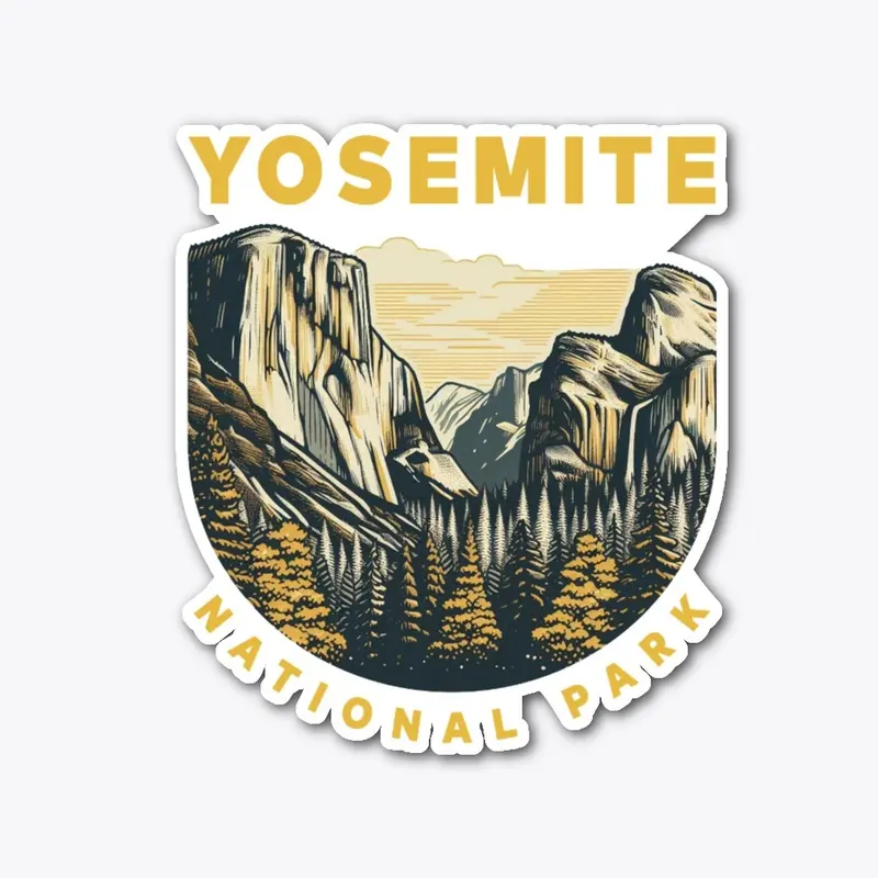 Yosemite National Park Vintage Hiking