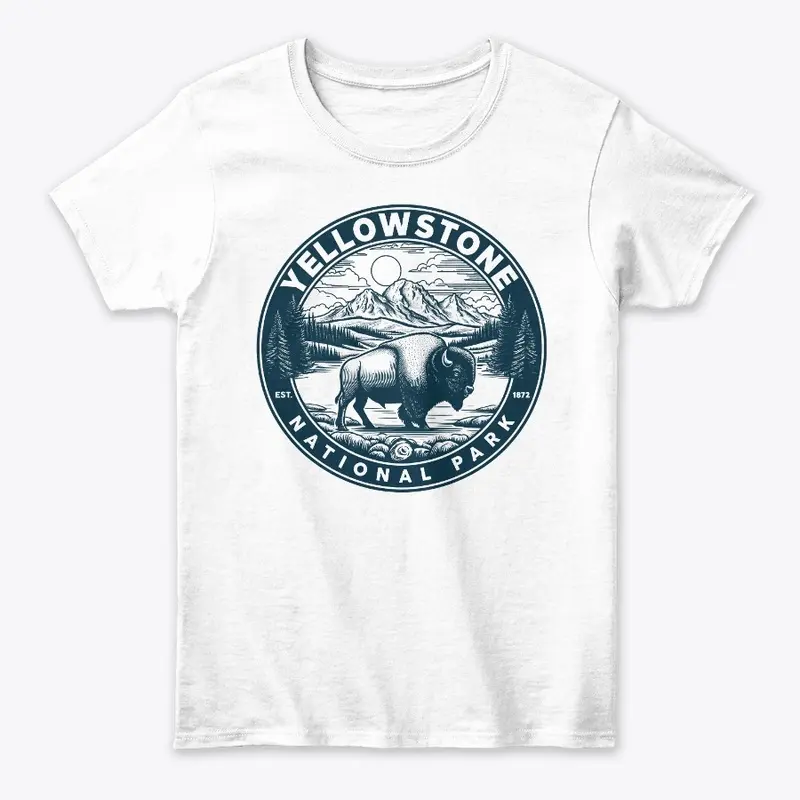 Retro Yellowstone National Park Bison